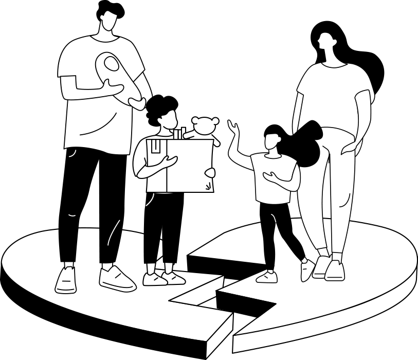 Family Divorce Illustration